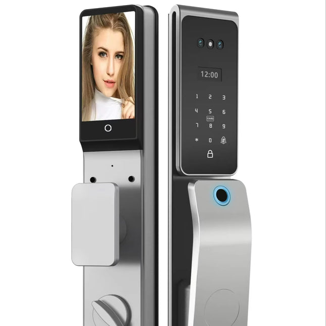 Smart Facial Recognition Fingerprint App Controlled Door Lock Aluminum Alloy Digital Access System