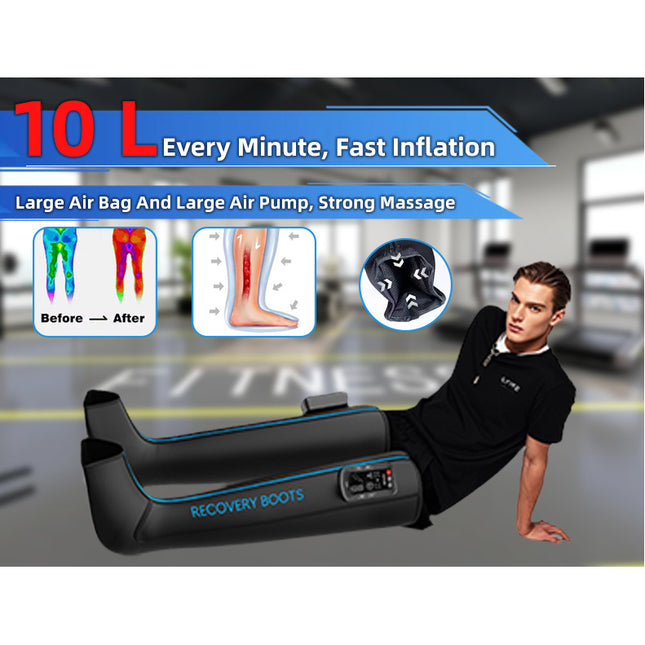 Rechargeable Leg Recovery Massager Full Calf Foot Air Compression with Heat Relaxation