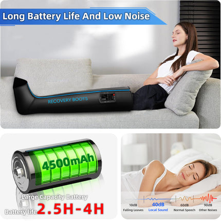 Rechargeable Leg Recovery Massager Full Calf Foot Air Compression with Heat Relaxation