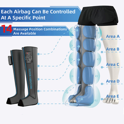 Rechargeable Leg Recovery Massager Full Calf Foot Air Compression with Heat Relaxation