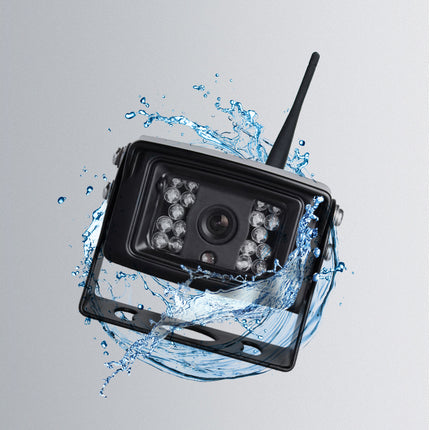 7" Digital Wireless Surveillance Display with Two Heavy-Duty Cameras and IR Night Mode – Black