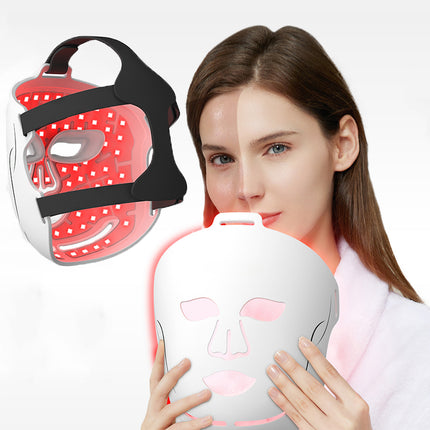 Silicone LED Facial Mask 400 Lights for Face Neck Red Relaxation