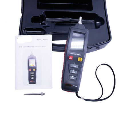Handheld Machine Vibration Analyzer with Multi-Mode Measurement and Backlit Display