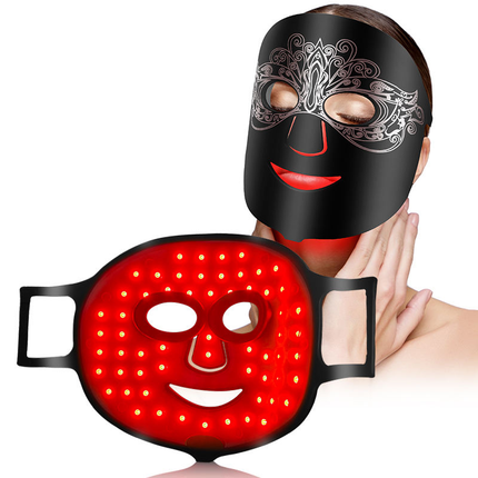 Cordless Silicone LED Light Relaxation Mask for Face and Neck Rechargeable Skin Care Device