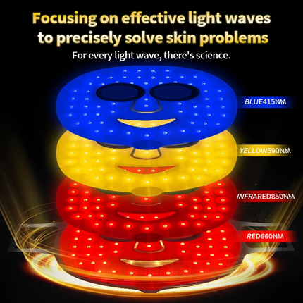 Cordless Silicone LED Light Relaxation Mask for Face and Neck Rechargeable Skin Care Device