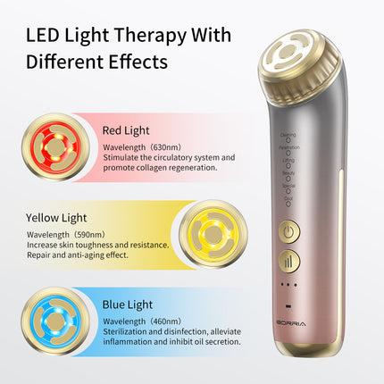 RF Facial Lifting Device EMS Cooling Modes Anti Aging Skin Tightening Tool