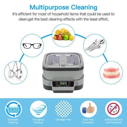 1200ml Ultrasonic Cleaner with Digital Timer Stainless Steel Tank for Jewellery Glasses Watches