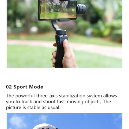 Cordless 3-Axis Camera Gimbal Stabilizer 2500mAh with Horizontal & Vertical Switch