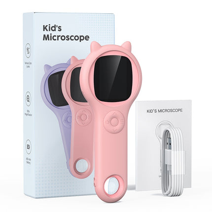 HD 2” Screen Portable LED Microscope with 500x Zoom & 50mm Resin Lens