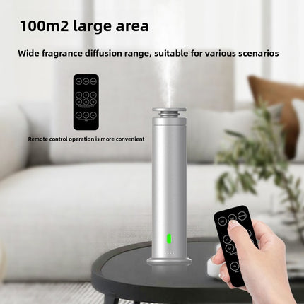 Compact 120ml Ultrasonic Oil Diffuser Aluminum Alloy Body Remote Control Adjustable Fragrance Output