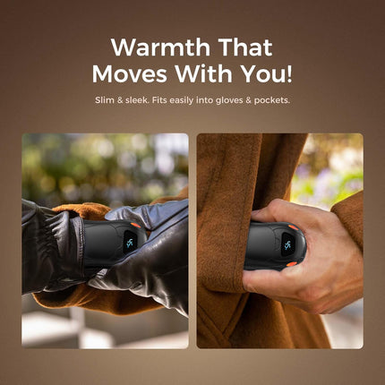 Rechargeable Hand Warmers 2 Pack with LED Light and Double Sided Heating for Outdoor Use
