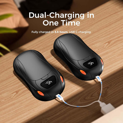 Rechargeable Hand Warmers 2 Pack with LED Light and Double Sided Heating for Outdoor Use