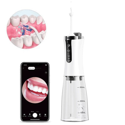 Portable Electric Water Flosser with 350ml Tank & 3 Nozzles, IPX7 Waterproof