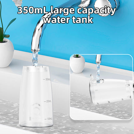 Portable Electric Water Flosser with 350ml Tank & 3 Nozzles, IPX7 Waterproof
