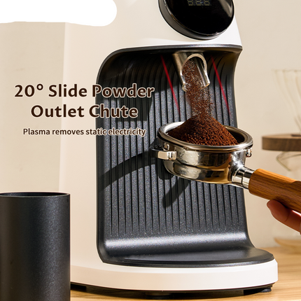 64mm Electric Flat Burr Coffee Grinder with Automatic Dosing and 320g Bean Hopper