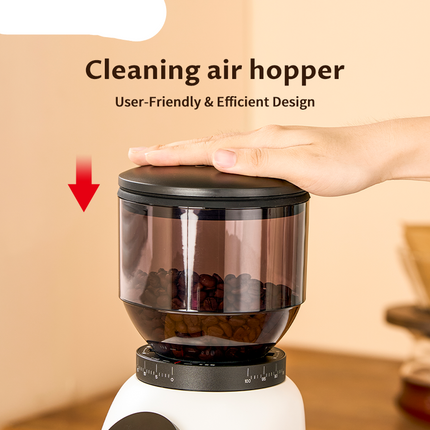 64mm Electric Flat Burr Coffee Grinder with Automatic Dosing and 320g Bean Hopper
