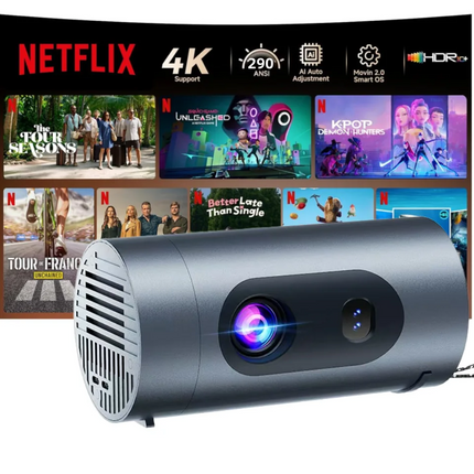 Smart Mini Projector 720P HD with Android 13, Auto Focus, Wi-Fi 6 and USB Connectivity