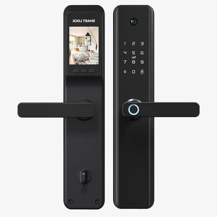 Smart WiFi Door Lock with Fingerprint, Face Recognition, Card & Key Access, Tuya App Control