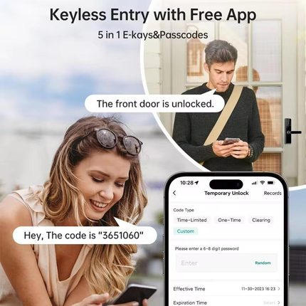 Digital WiFi Door Lock with Fingerprint and Password Access for Home and Office Doors