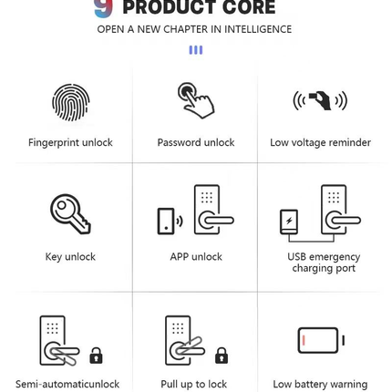 Digital WiFi Door Lock with Fingerprint and Password Access for Home and Office Doors