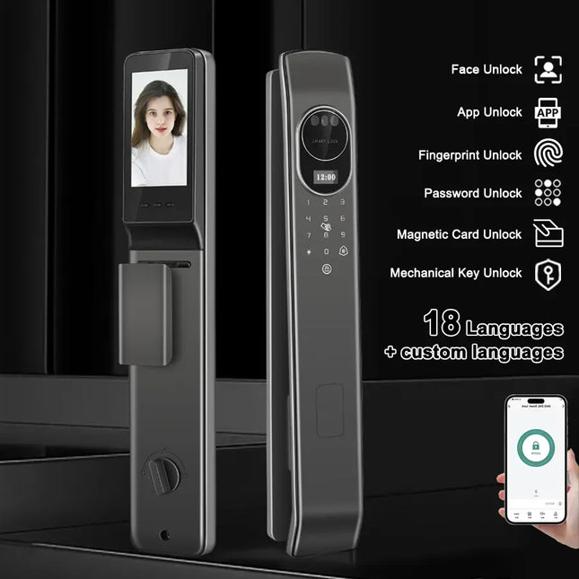 Smart Electronic Door Lock with 3D Face Recognition, Password and Multiple Unlock Methods