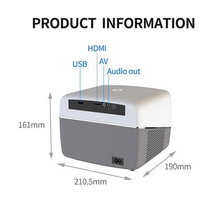 Portable 1080P Full HD LCD Projector with 300 ANSI Lumens and Built-In Stereo