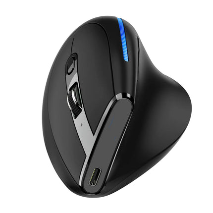 Wireless Ergonomic Vertical RGB Mouse with Rechargeable Battery, 6-Key Design, 2400 DPI for Desktop & Notebook