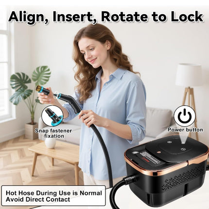 2500W Portable Handheld Steam Cleaner with Fast Heat Up and 1L Tank for Home and Car