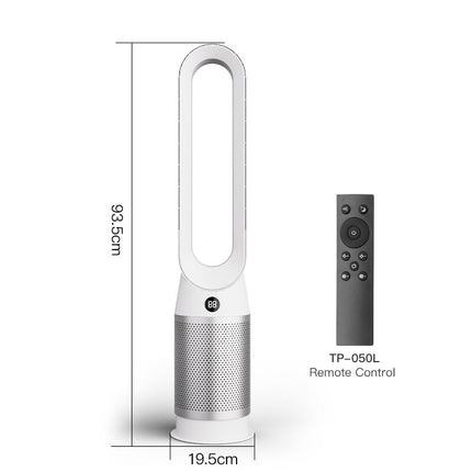 Compact Tower Air Cooler with HEPA Filter, ABS Body, and 30W Quiet Motor – White