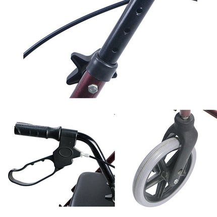 Premium 4-Wheel Mobility Rollator with Seat – Lightweight Travel Walker for Adults