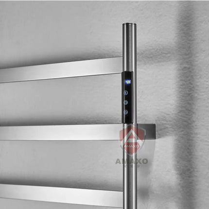 Wall-Mounted 4-Bar Electric Towel Drying Rack with Adjustable Temperature, Timer & LED Display – IPX4 Waterproof 75W