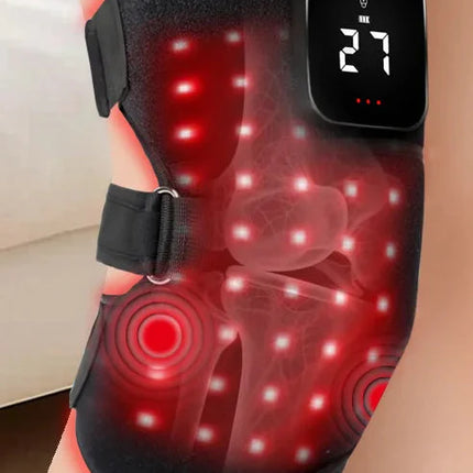 Wireless Heated Knee Support Wrap with Red LED Therapy & Multi-Vibration Settings