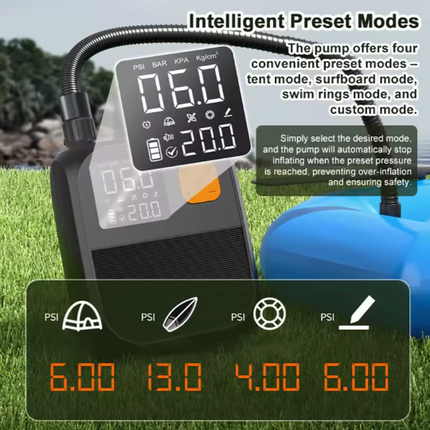 Cordless Portable Electric Pump for Boats, Kayaks, Paddleboards & Tents