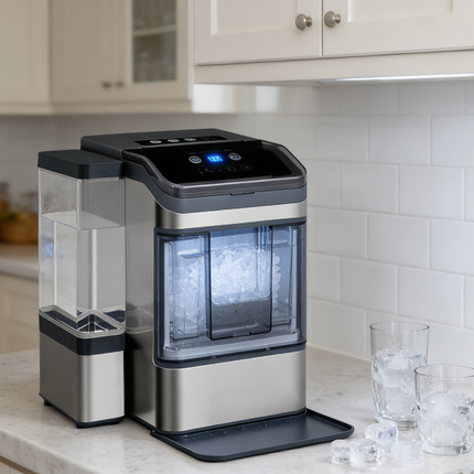 Portable Electric Crushed Ice Maker Stainless Steel 15kg/Day for Home, Office, Bar