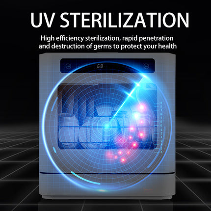 Space-Saving Tabletop Dishwasher with UV Sterilization & Tap Connection
