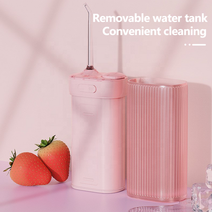 Rechargeable Cordless Water Flosser, IPX7 Waterproof, 360° Rotating Nozzles