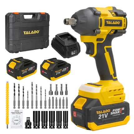 21V Cordless Impact Wrench High Torque Brushless Driver with Half Inch Square Anvil
