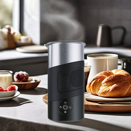 Cordless Stainless Steel Milk Frother Electric Foam Maker for Coffee
