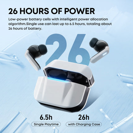 Bluetooth Gaming Earbuds with ANC, ENC & Ultra-Low 45ms Delay – 26H Battery Life