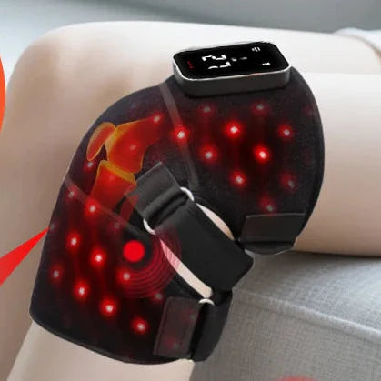 Wireless Heated Knee Support Wrap with Red LED Therapy & Multi-Vibration Settings
