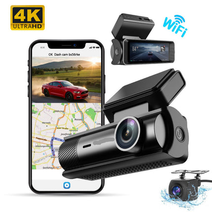 Dual Channel 4K Dash Camera with WiFi Connectivity and Night Vision