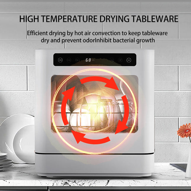 Space-Saving Tabletop Dishwasher with UV Sterilization & Tap Connection