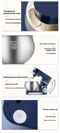 300W Electric Kitchen Stand Mixer with 3L Bowl and Anti-Slip Suction Base