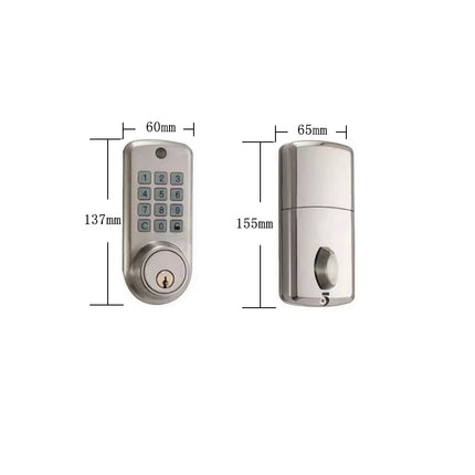 Electronic Door Lock with PIN Code, Remote Control, Mechanical Key and Adjustable Backset
