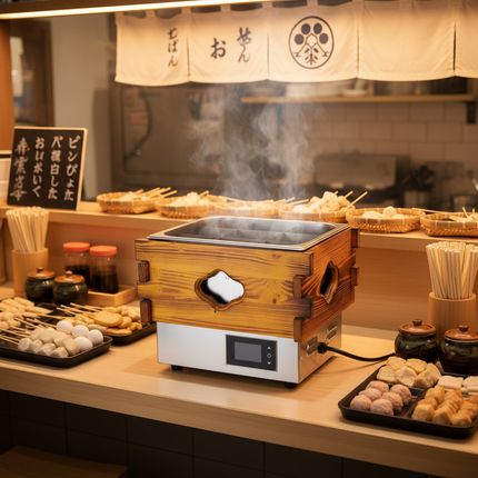 Commercial Electric Oden Cooker 220V Single Tank 9-Grid Food Warmer with Digital Control