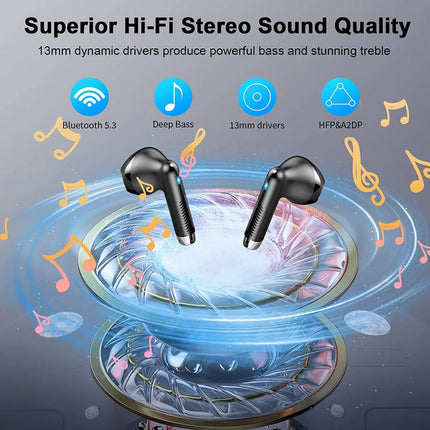 Wireless In Ear Earbuds Bluetooth 5.4 with Smart Auto Connect and Portable Charging Case