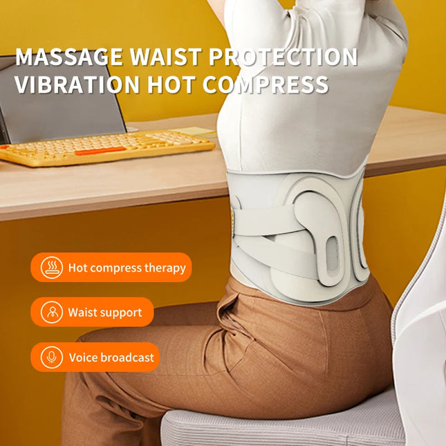 Portable Cordless Graphene Waist and Back Massage Belt with Heat and Vibration