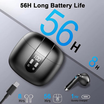 Wireless In Ear Earbuds Bluetooth 5.4 with Smart Auto Connect and Portable Charging Case