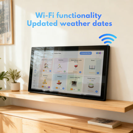 32" Smart Digital Calendar Wall Display WiFi Touchscreen Family Planner with Clock & Media Playback