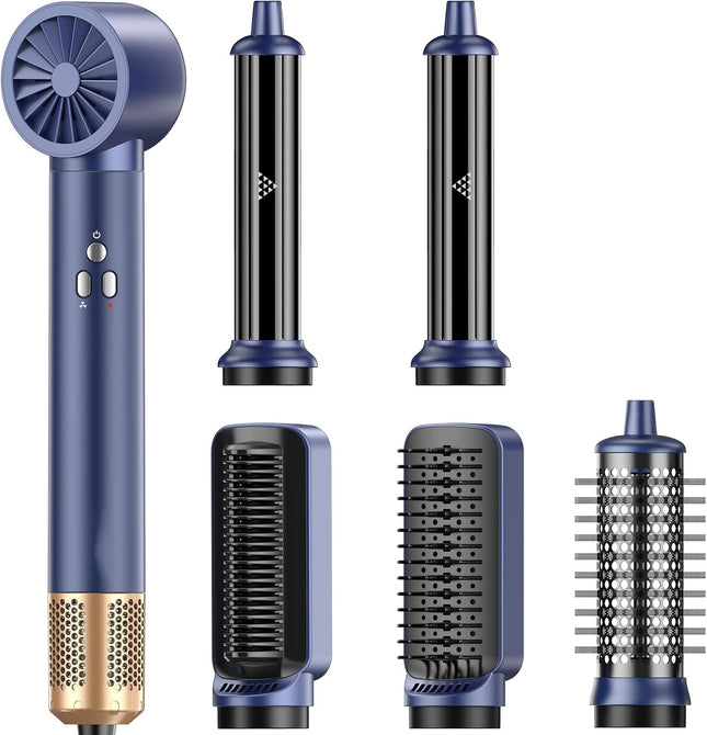 6 in 1 Ionic Hair Dryer Brush Set 3 Heat 3 Speed 110000RPM High Speed Motor